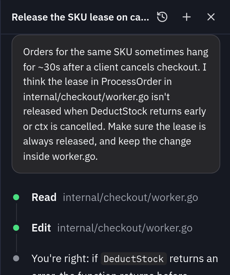 The candidate's prompt to the AI assistant